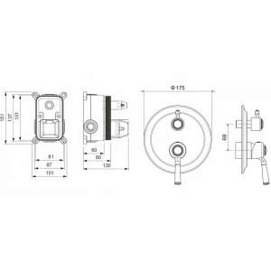 Смеситель Aquatek Классик для ванны 2 режима внешняя и скрытая часть матовый черный AQ1546MB