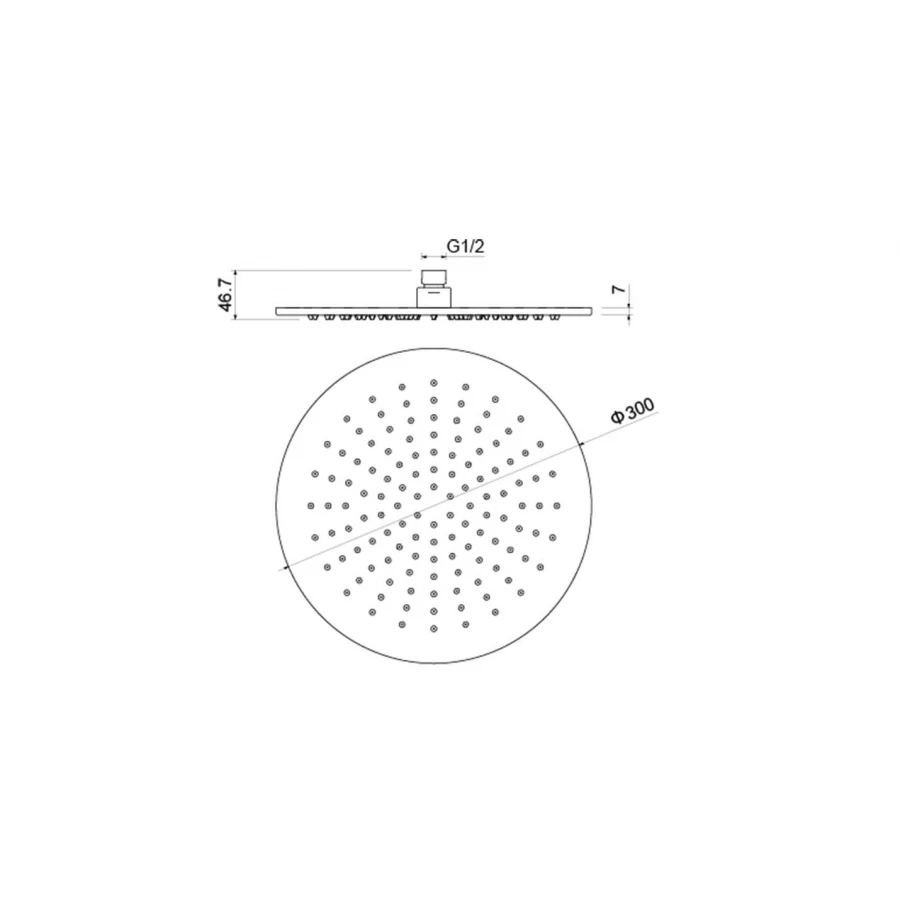 Круглый верхний душ Aquatek AQ2079CR 300*7 мм
