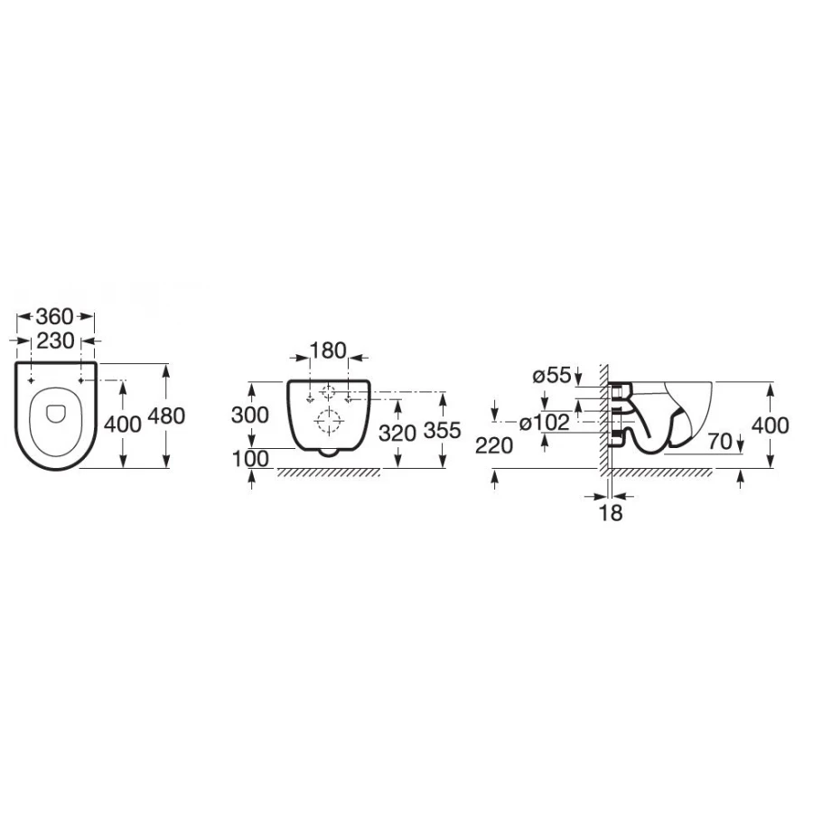 Комплект Roca Meridian Pack подвесной унитаз, инсталляция, кнопка, сиденье 893104110