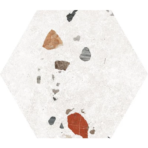 Керамогранит Codicer Sonar White Hexagonal матовый белый PT05815 25х22 см