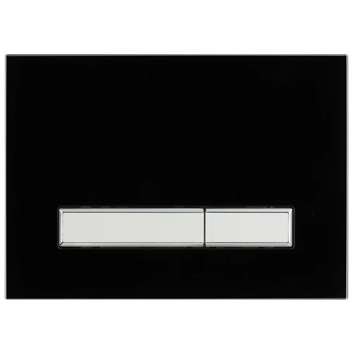 Стеклянная клавиша смыва Lavinia Boho RelFix 38050701, c антибактериальным покрытием SanitiZed, цвет черный / белый