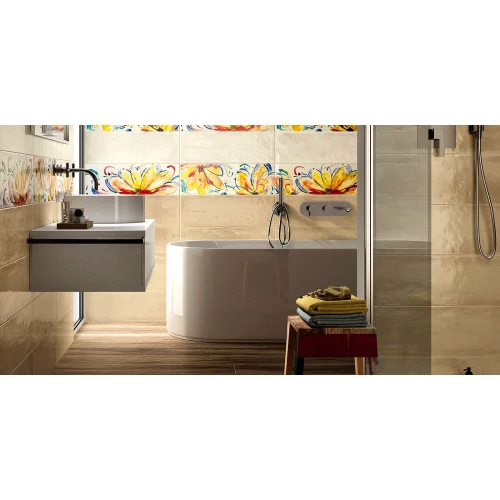 Декор Imola Ceramica Shades Flowers Sun Mix блестящий многоцветный 60x20 см