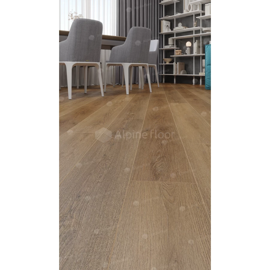 Каменный SPC ламинат Alpine Floor Grand Sequoia синхронное тиснение Пайни ECO 11-28 43 класс 4 мм 2.232 кв.м 122х18.3 см
