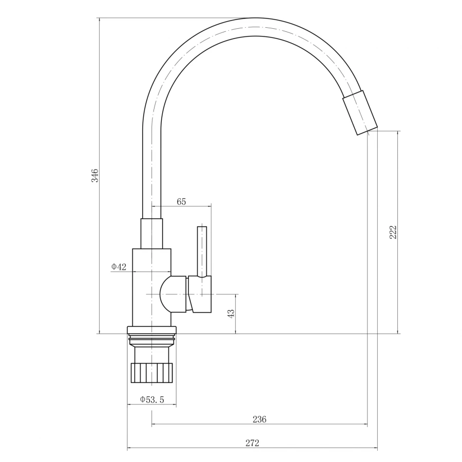 Смеситель Fashun для кухни графит серый A54101N-17A