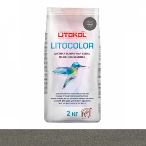 Затирка для швов Litokol Litocolor влагостойкая L.12 Темно-серый L0479460002 2 кг