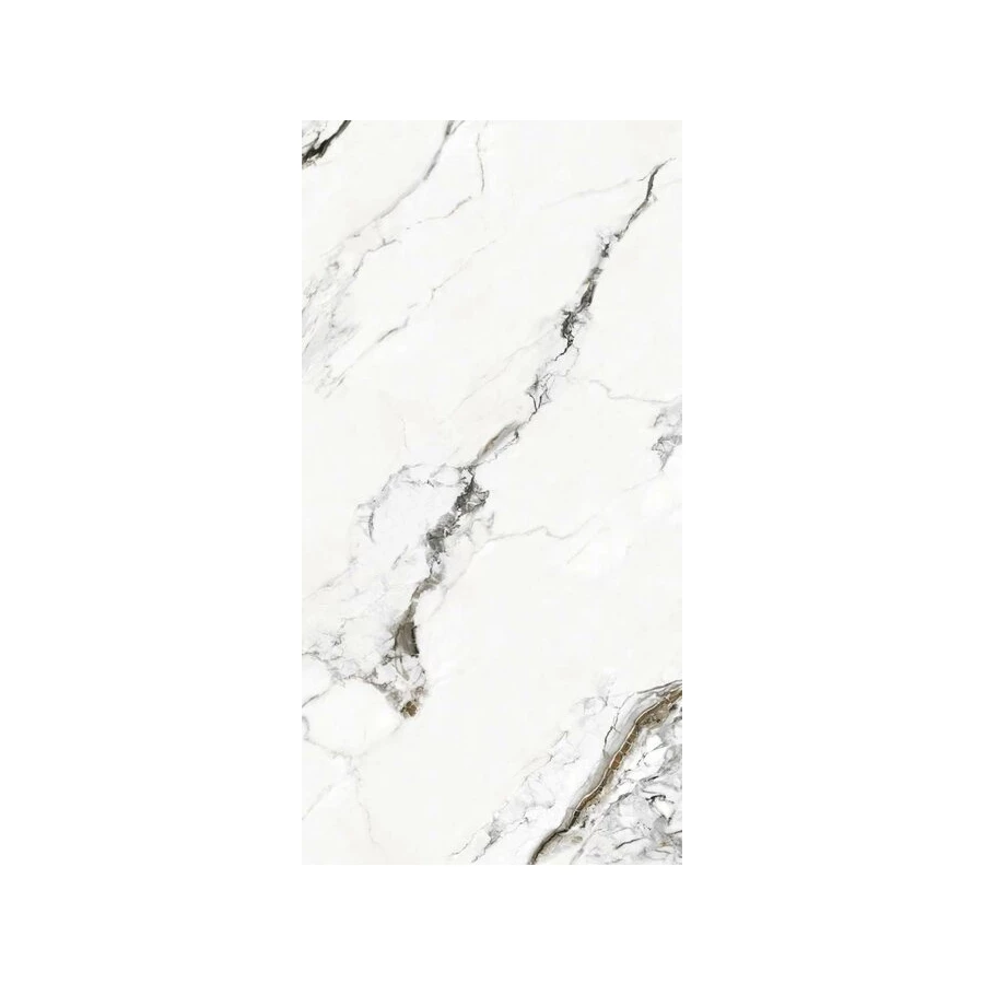 Керамогранит Planet Ceramics UKDD 47 глянцевый с золотом белый 120х60 см