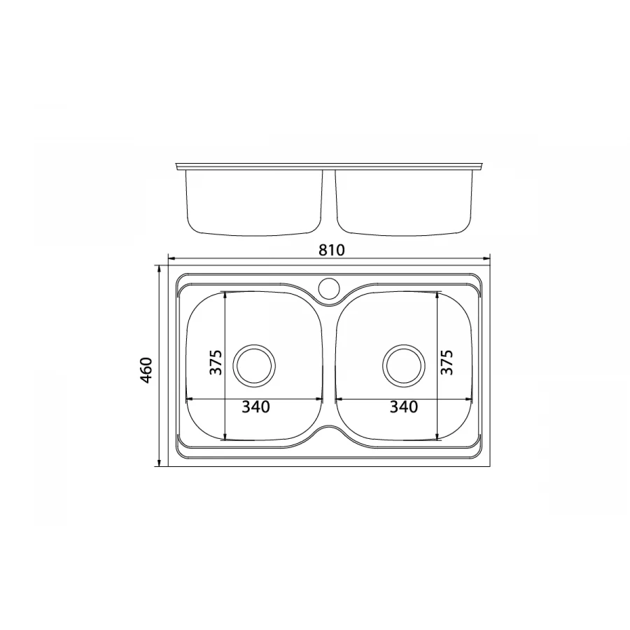 Мойка из нержавеющей стали MixLine ML 532312 46х81 см