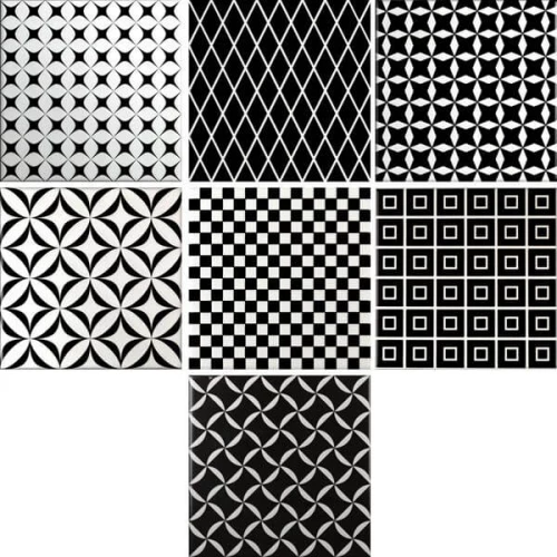 Плитка настенная Cas Ceramica Black&White Decor Mix глянцевая черно-белая 20х20 см