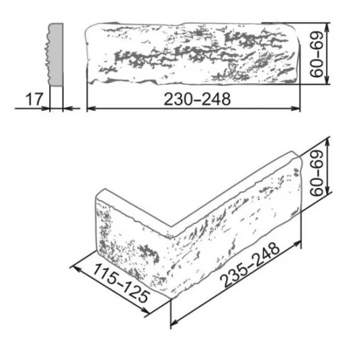 Декоративный камень Камелот Марсель черно-коричневый 307