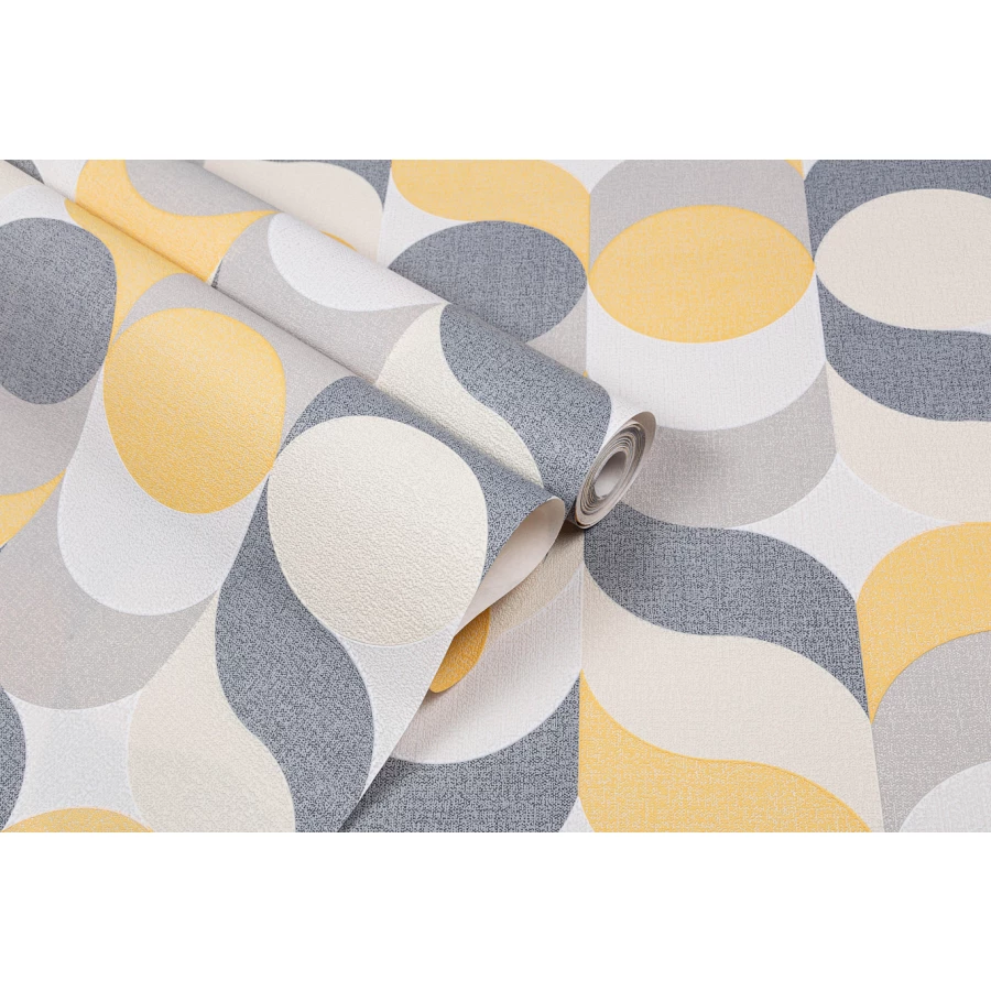 Обои флизелиновые Palitra Home Confetti HomeColor жёлтые HC31185-34 1,06х10,05 м