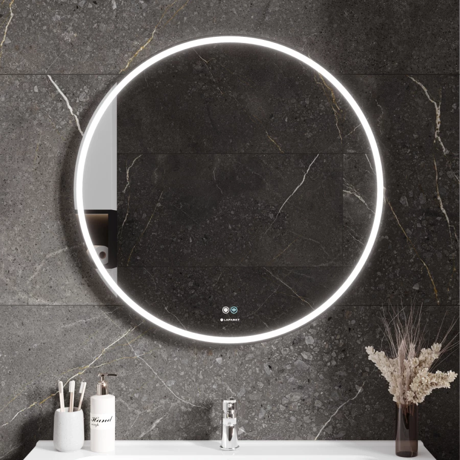 Зеркало Laparet Electra D 80 влагостойкое подсветка димер и антизапотевание подогрев