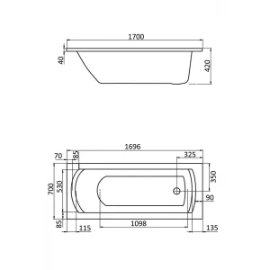 Ванна акриловая Santek Монако белая 1.WH11.1.979 170x70 см