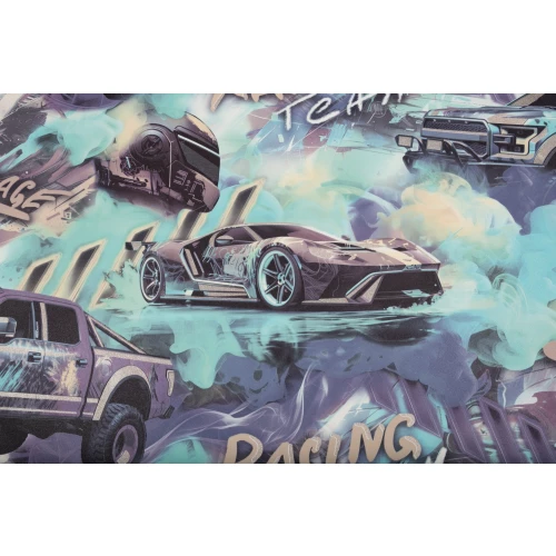 Обои флизелиновые Palitra Home Racing Team HomeColor зеленые HC72349-67 1,06х10,05 м