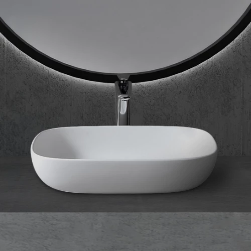 Раковина накладная Abber Stein белая матовая AS2620 60 см