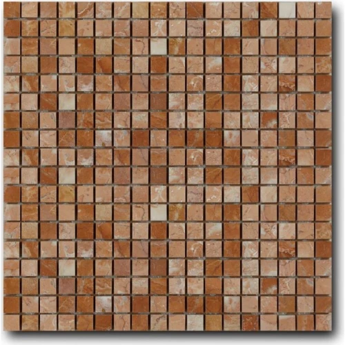 Мозаика из натурального камня Art&Natura Marble Mosaic Rosa Tea сетка 15x15 глянцевая коричнева mm-rosatea 30,5х30,5 см