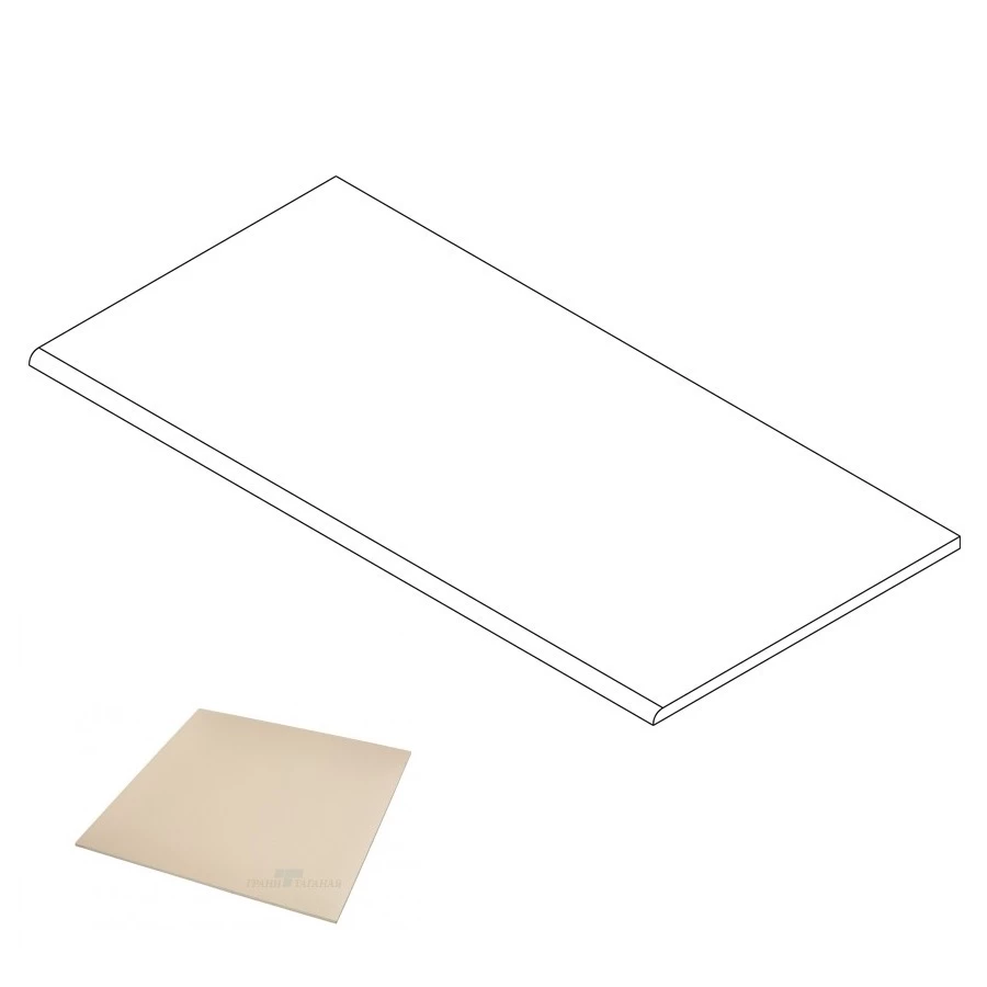 Ступень Грани Таганая Профи с завальцовкой бежевая антискользящая GT100A 60х29,5 см