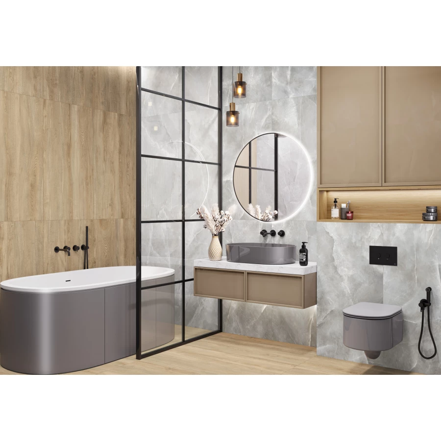 Керамогранит New Trend Salt Lead лаппатированный карвинг серый D120246L 120х60 см