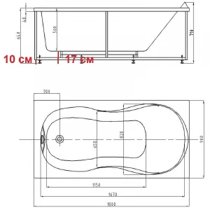 Акриловая ванна Акватек Мартиника слив слева с фронтальным экраном MAR180-0000068 180х90 см
