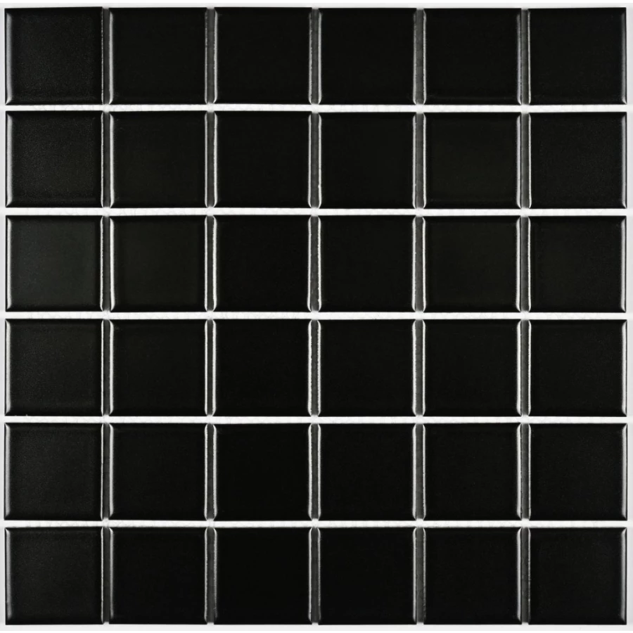 Мозаика Bonaparte Керамогранитная мозаика Manila Black 48х48 матовая черная 30,6х30,6 см