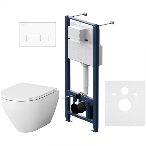 Инсталляция с подвесным унитазом Am Pm Spirit V2.0 FlashClean с сиденьем микролифт и клавишей IS47001.701700