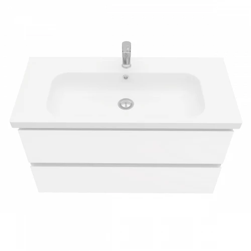 Тумба подвесная Laparet Electra 100 под умывальник Creavit Ideal 100 белый глянец LE-WCAB-100-01