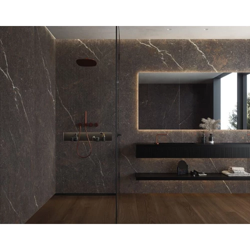 Керамогранит Museum Роял Бровн Страта Теч СТ Р / Royal Brown Strata Tech ST R матовый коричневый 3300042904 275x100 см