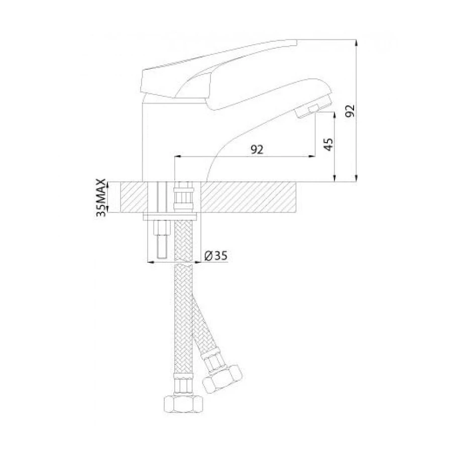 Смеситель для раковины Rossinka B B35-11 хром