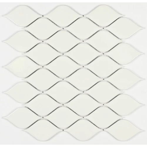 Мозаика Bonaparte Керамогранитная мозаика Melany White glossy 86х48 глянцевая белая 28х26,4 см