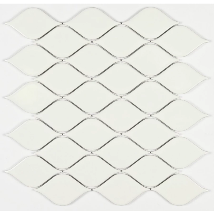 Мозаика Bonaparte Керамогранитная мозаика Melany White glossy 86х48 глянцевая белая 28х26,4 см