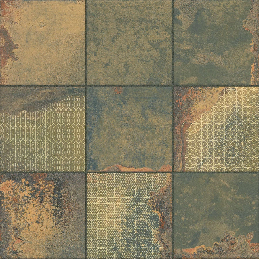 Керамогранит La Platera Cora Kube Oceano-D матовый зеленый 45х45 см