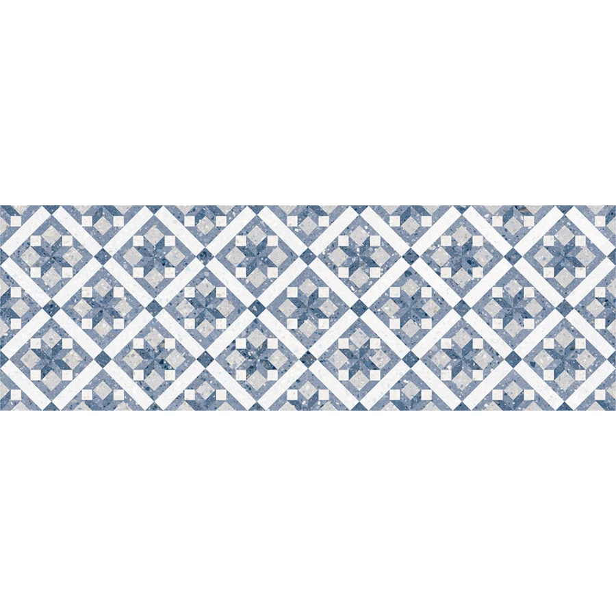 Плита настенная Global Tile Westfall орнамент синий 25*75 см