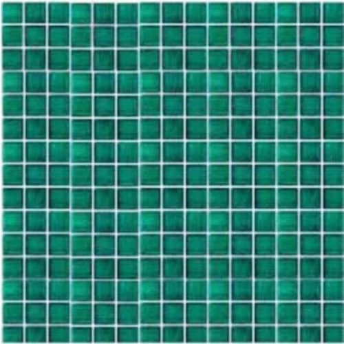 Стеклянная мозаика JNJ Mosaic Gold Link с авантюрином сетка 2x2 глянцевая бирюзовая GB29-1 32,7х32,7 см