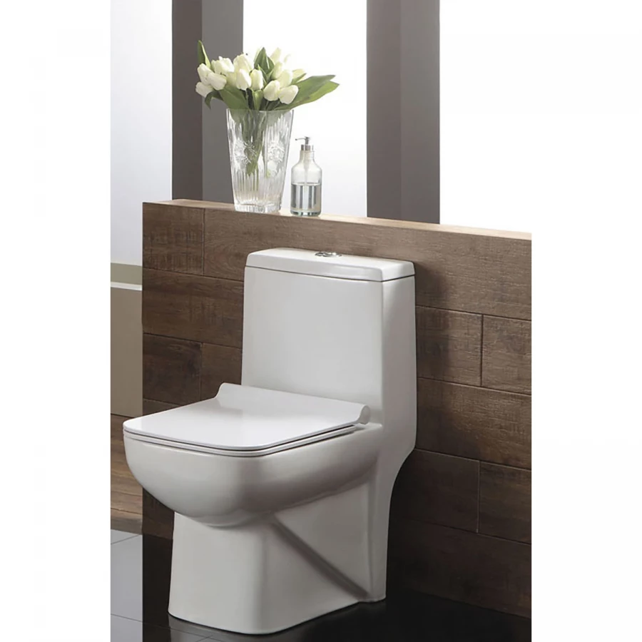 Унитаз-моноблок Azario Zeno ободковый с сиденьем slim микролифт AZ-1169 64х36.5х74 см