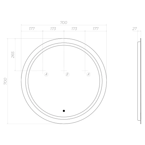 Зеркало Vigo Holly Classic 700 z.HOL.70.Classic 70x70 см