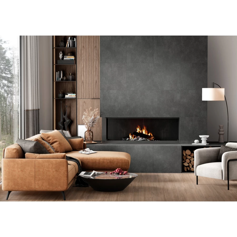 Керамогранит ALMA Ceramica Beton PRO матовый граниль темно-серый GFU6060BTP20R 60х60 см