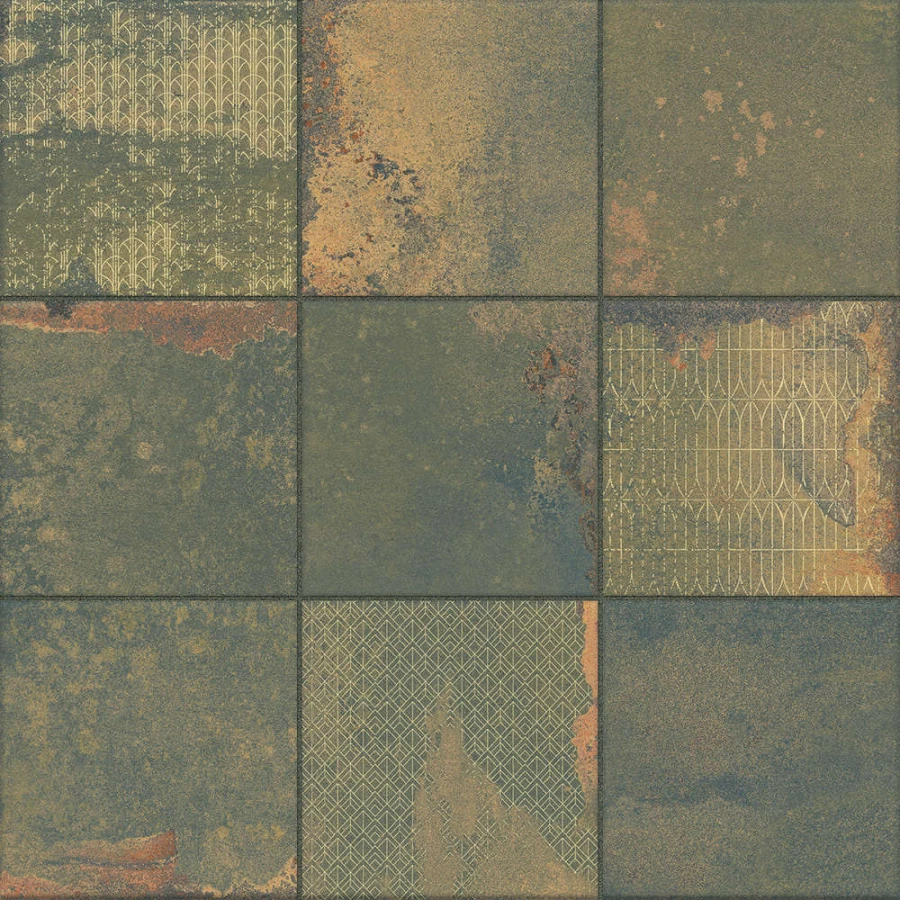 Керамогранит La Platera Cora Kube Oceano-D матовый зеленый 45х45 см