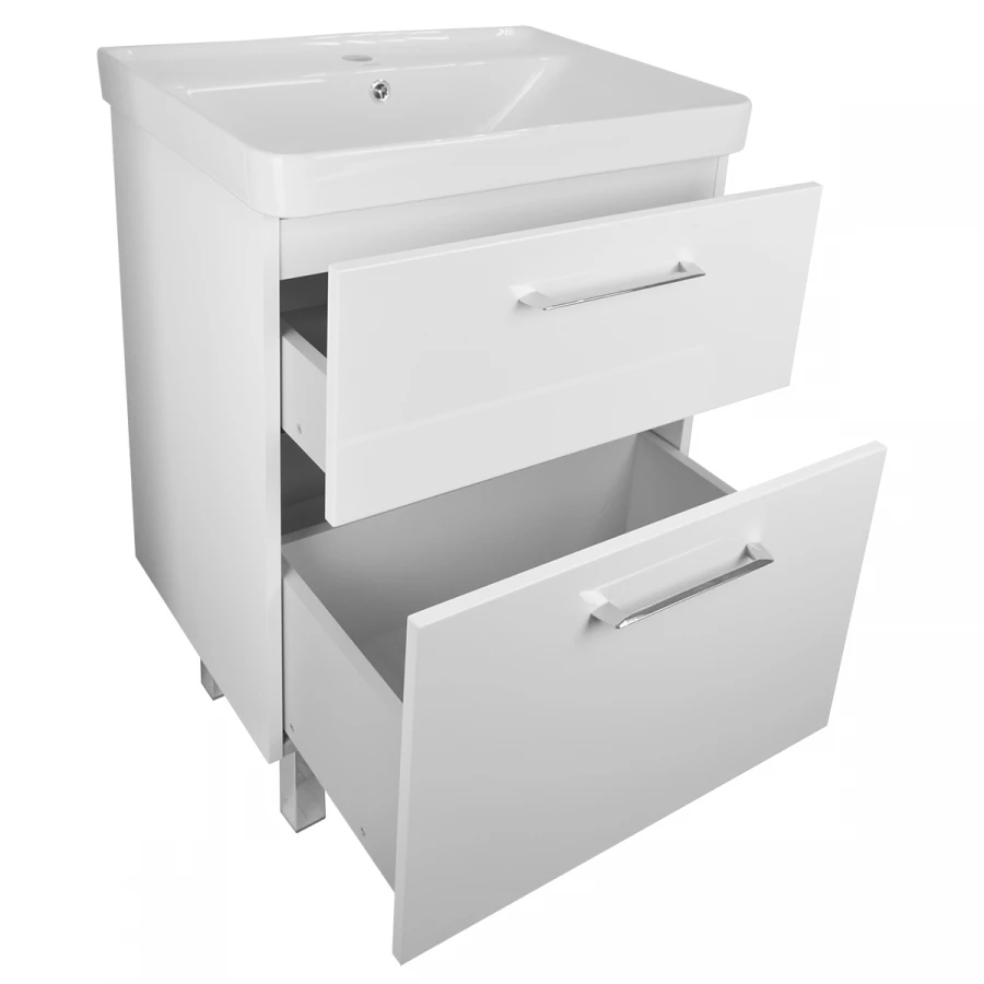 Комплект тумба Azario Ника 60h напольная с раковиной Monte 60 CS00082788 62х47х85 см