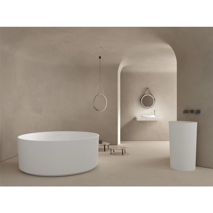 Ванна из искусственного камня Abber Stein белая матовая AS9679 150x150 см