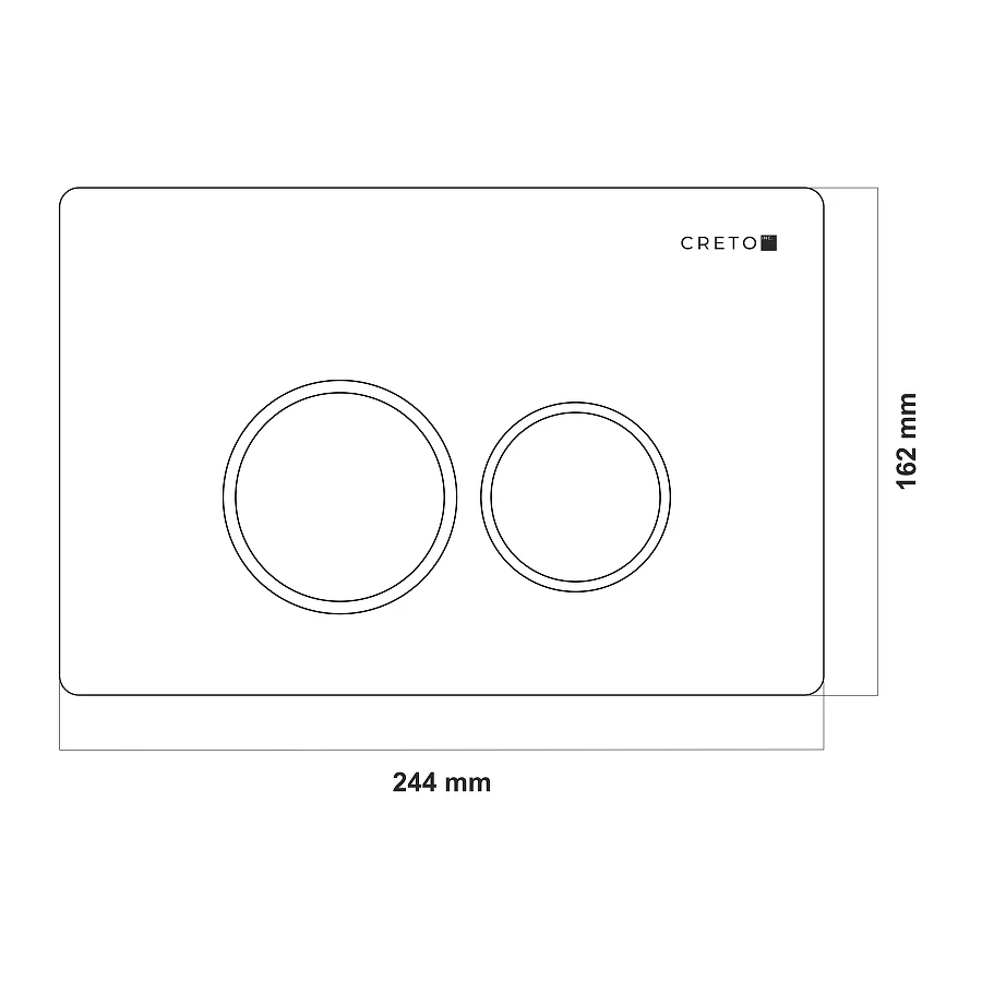 Клавиша смыва Creto Snap 1.2 для унитаза черная матовая KL-CR-1.2-BM