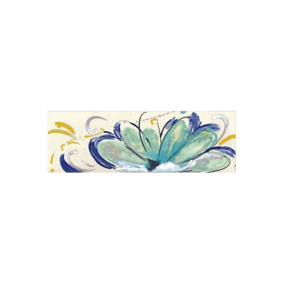 Декор Imola Ceramica Shades Flowers Sea Mix блестящий многоцветный 60x20 см