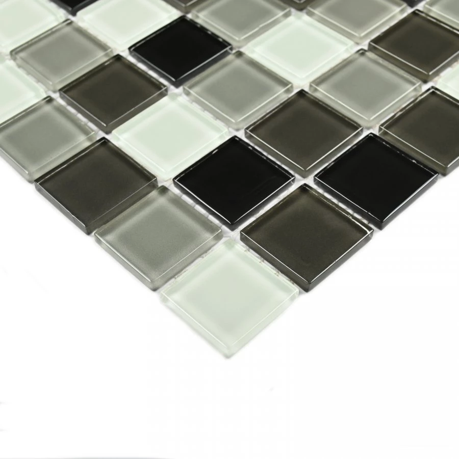 Мозаика Bonaparte Стеклянная мозаика Carbon mix 25х25 глянцевая многоцветная 30х30 см