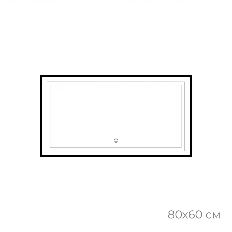 Зеркало Fixsen led с подсветкой прямоугольное черное FX-2080B 80х60 см