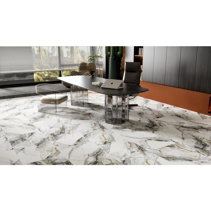 Керамогранит Bonaparte Ival White Soft Polish Light Rect белый 120х60 см