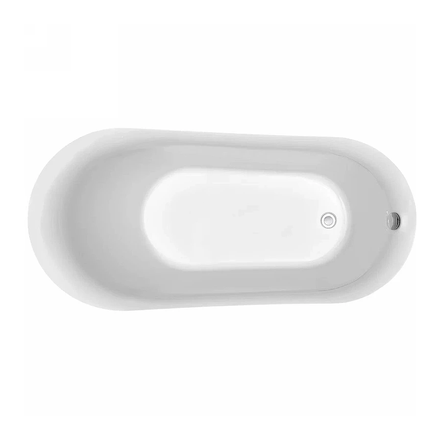 Ванна акриловая отдельностоящая Aquatek Лагуна белый глянцевый AQ-K133778WT 170х78 см