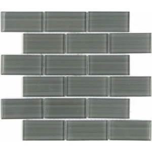 Стеклянная мозаика Caramelle Mosaic Mattoni Grigio серый 30x30 см