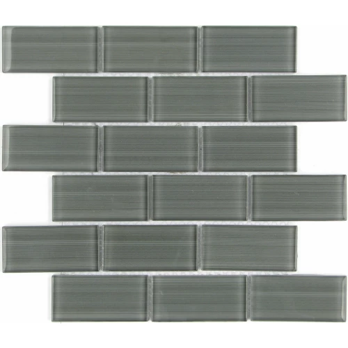 Стеклянная мозаика Caramelle Mosaic Mattoni Grigio серый 30x30 см