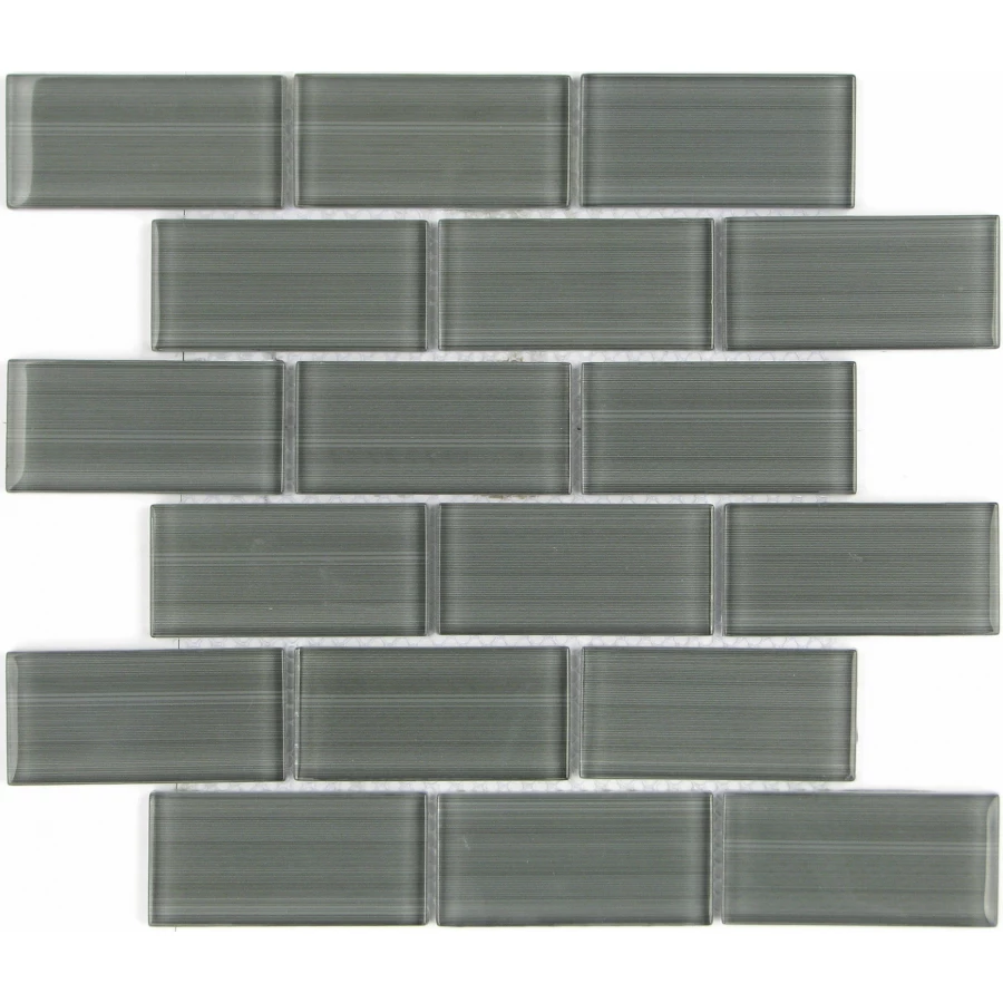 Стеклянная мозаика Caramelle Mosaic Mattoni Grigio серый 30x30 см