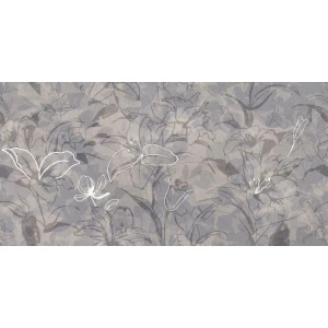 Керамогранит Meissen Keramik Floresta цветы синий ректификат 17551 120х60 см