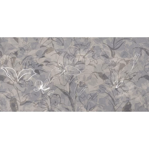 Керамогранит Meissen Keramik Floresta цветы синий ректификат 17551 120х60 см