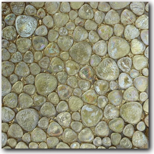 Стеклянная мозаика Art&Natura Drops сетка глянцевая бежевая dr68 30,3x30,3 см